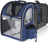 Pecute pet carrier backpack overview with expandable space for small pets
