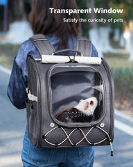 Pecute carrier with steel frame support maintains shape during outdoor use