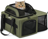 Pecute top expansion under-seat carrier enlarges pet space during flight