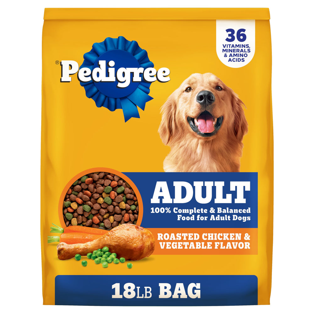 Pedigree Adult Dry Dog Food bag front—trusted complete nutrition for everyday vitality.