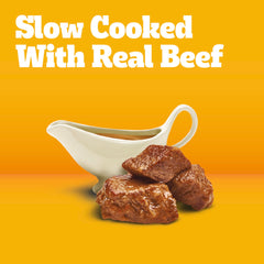 Pedigree Choice Cuts in Gravy Filet Mignon pouch close-up, premium flavor for adult dogs.