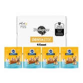 Pedigree Dentastix 4-pack small-dog packaging, convenient daily dental treats.