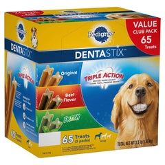 Pedigree Dentastix 65-piece variety pack chews for tartar control and fresh breath