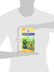 Pedigree Dentastix chewy texture shown for dental cleaning action.