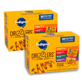Pedigree Drizzlers Savory Sauce pouch shows dual-serving design for quick flavor boost