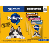 Pedigree High Protein variety pack front view for daily meals.