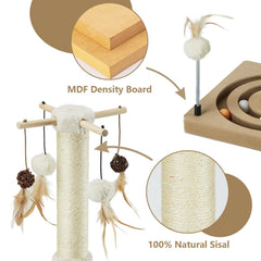 PEEKAB vertical scratch post with spring ball adds bounce and variety.