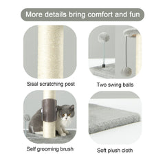 PEEKAB self-massage brush on cat scratching post for relaxation