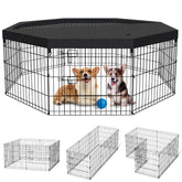 Peekaboo dog pen 8-panel foldable setup for quick, secure indoor or outdoor play.