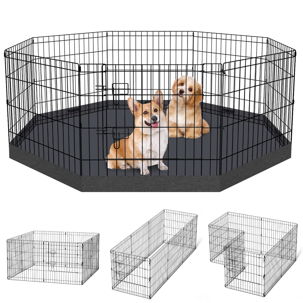 Peekaboo dog pen 8-panel folding setup for versatile indoor or outdoor play.