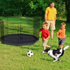 Peekaboo dog pen top cover shields from sun and debris.