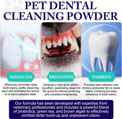 Peesnb probiotic dog dental powder with spoon for measured doses.