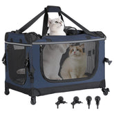 PEGIC 24-inch foldable carrier assembled for easy travel and pet comfort.