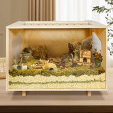 PEJOYT wooden hamster cage front view with sturdy frame and clear acrylic panels.