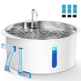 PEKTACO dog water fountain tank view shows water level status