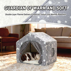 Pelemee night luminous star dog tent glows softly to create calming nighttime ambiance.