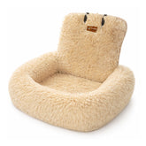 Pelsbarn dog car bed 2.0 small beige cover for easy cleaning and cozy rides