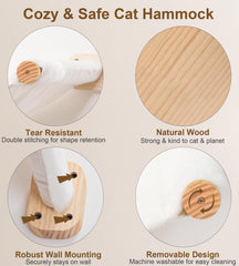 peluomoz cat wall hammock canvas detail emphasizes breathable fabric