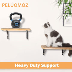 PELUMOZ wall-mounted shelves with hardware for quick installation.