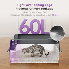 Pematar XL litter box offers an easy-clean surface for quick maintenance.