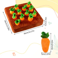 Penitue soft carrot toy close-up shows plush texture ideal for gentle chewing and handling.