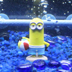 Penn-Plax Minions trio ornament set—beach theme decor for desktop aquariums
