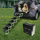 PENSUN dog stairs with aluminum frame provide sturdy, stable climbs for dogs.