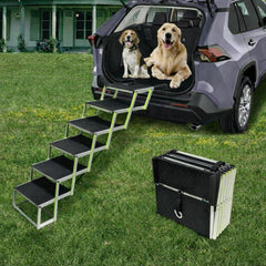 PENSUN dog stairs with aluminum frame provide sturdy, stable climbs for dogs.