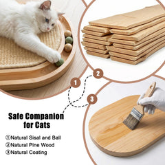 Peoviue Sisal Cat Scratcher Natural-Sisal Surface supports durable scratching.