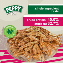 PEPPY DOG 50-pcs duck feet treats display for value and portion control.