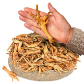 Peppy Dog chicken feet treats in packaging, a crunchy snack for dogs.