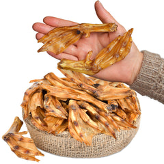 PEPPY DOG duck feet treats closeup showing crisp, savory snack ideal for training rewards.