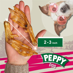 PEPPY DOG duck feet treats packaging display ready-to-serve bag for convenient snacking.