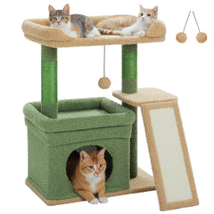 PEQULTI cat tree cactus top perch offering a roomy lounge space for cats