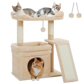 PEQULTI small cat tree top perch offering spacious lounging for large cats