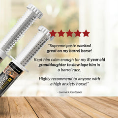 Horse owner applies Perfect Prep EQ Supreme during ride prep.
