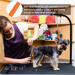Adjustable buckle with O-ring prevents backing out during grooming.