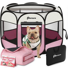 Persure dog cat playpen front entry door for easy access indoors or outdoors.