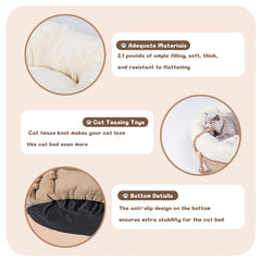 pesen cat bed with non-slip base stays put on smooth floors