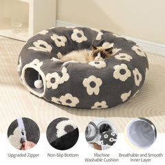 Pesen Cat Tunnel Bed soft cushion fabric feels plush and inviting.