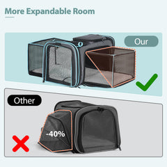 Pesen expandable carrier front view showing space to move.