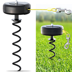 Pestairs dog tie-out cable 30ft for outdoor roaming.