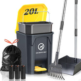 Pestairs outdoor poop trash can with scoop in action for yard cleanup
