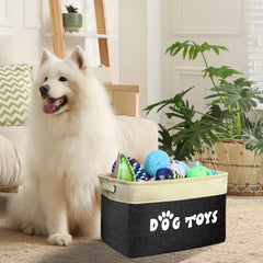PET ARTIST dog toy bin with dual handles for easy carrying