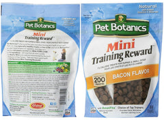 Pet Botanics Mini Training Rewards chicken bag closeup, tasty reward to reinforce good behavior.