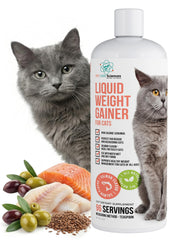 PET CARE Sciences weight gainer bottle pour shows easy mixing for daily feeding.