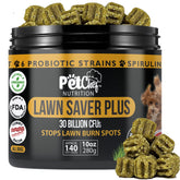 Pet Chef Nutrition Lawn Saver bottle showing lawn-protecting formula for dogs