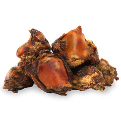Pet Craft Supply Meaty Buffalo Knee Caps Bones rawhide-free label visible on packaging.