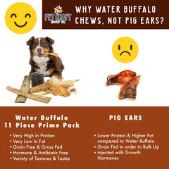 Pet Craft Supply water buffalo cheek strips, high-protein treat with slow-roast flavor