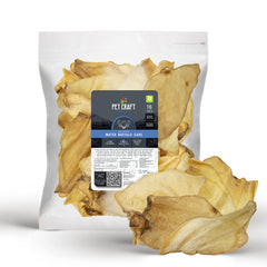 Pet Craft Supply Water Buffalo Ear pack shows a long-lasting chew for dogs.